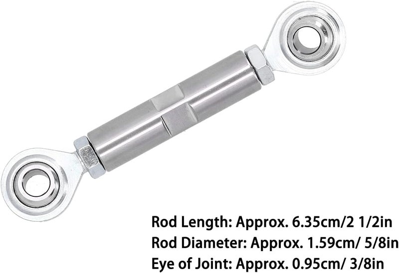 KooingTech Alternator Tensioning Rod, 2 1/2In Adjuster Tensioner Rod, Heim Joint Rod, Stainless Steel Alternator Bracket Diameter 5/8in Compatible with SBC BBC 350 454 Engine - Image 3